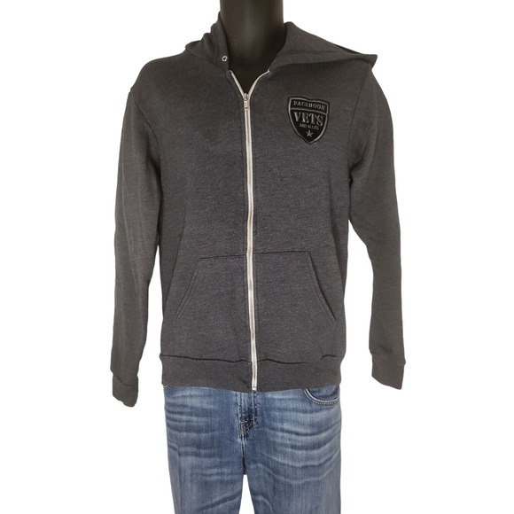 Facebook Vets And Allies Hooded Jacket Women Size M Gray Full Zip Sweatshirt